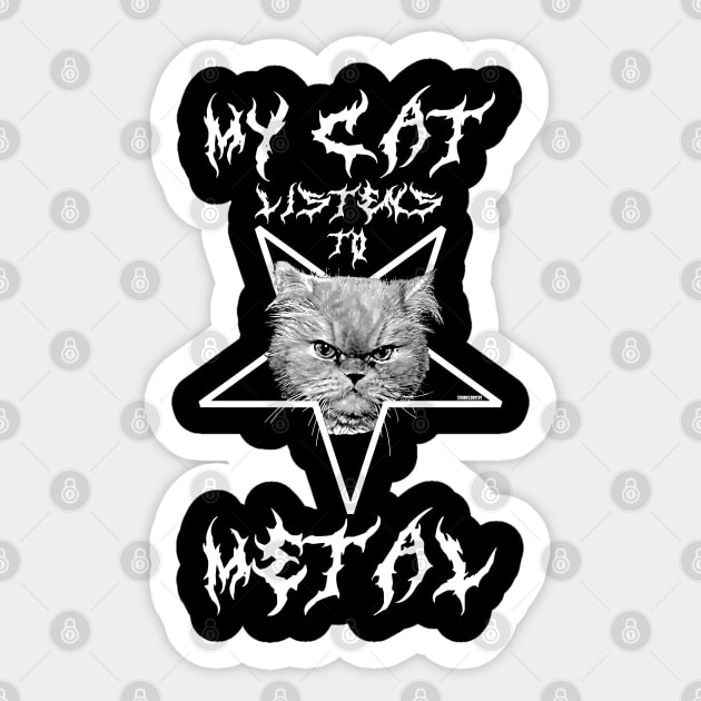 Listen to metal Sticker by darklordpug